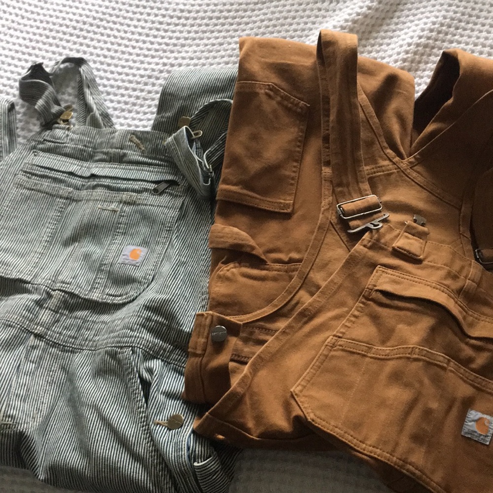2 pair small Carhartt women’s overalls